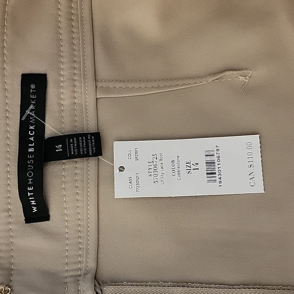 White House Black Market Beige Button-Front Skirt - Picture 8 of 11